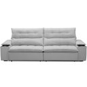 Ver imagem 5 de Sofá Retrátil Reclinável para Sala de Estar Living 230cm Ártico F04 Bouclê Cinza - Lyam Decor