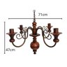 Lustre para Sala e Quarto em Ferro e Madeira Rústica Marrom - 2