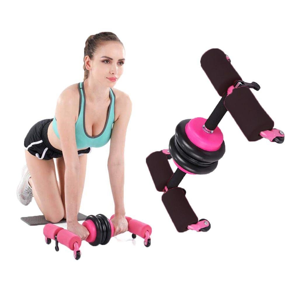 Suporte Abdominal Rolo 2 1 Extensor Rodas Ventosa Exercícios - 5