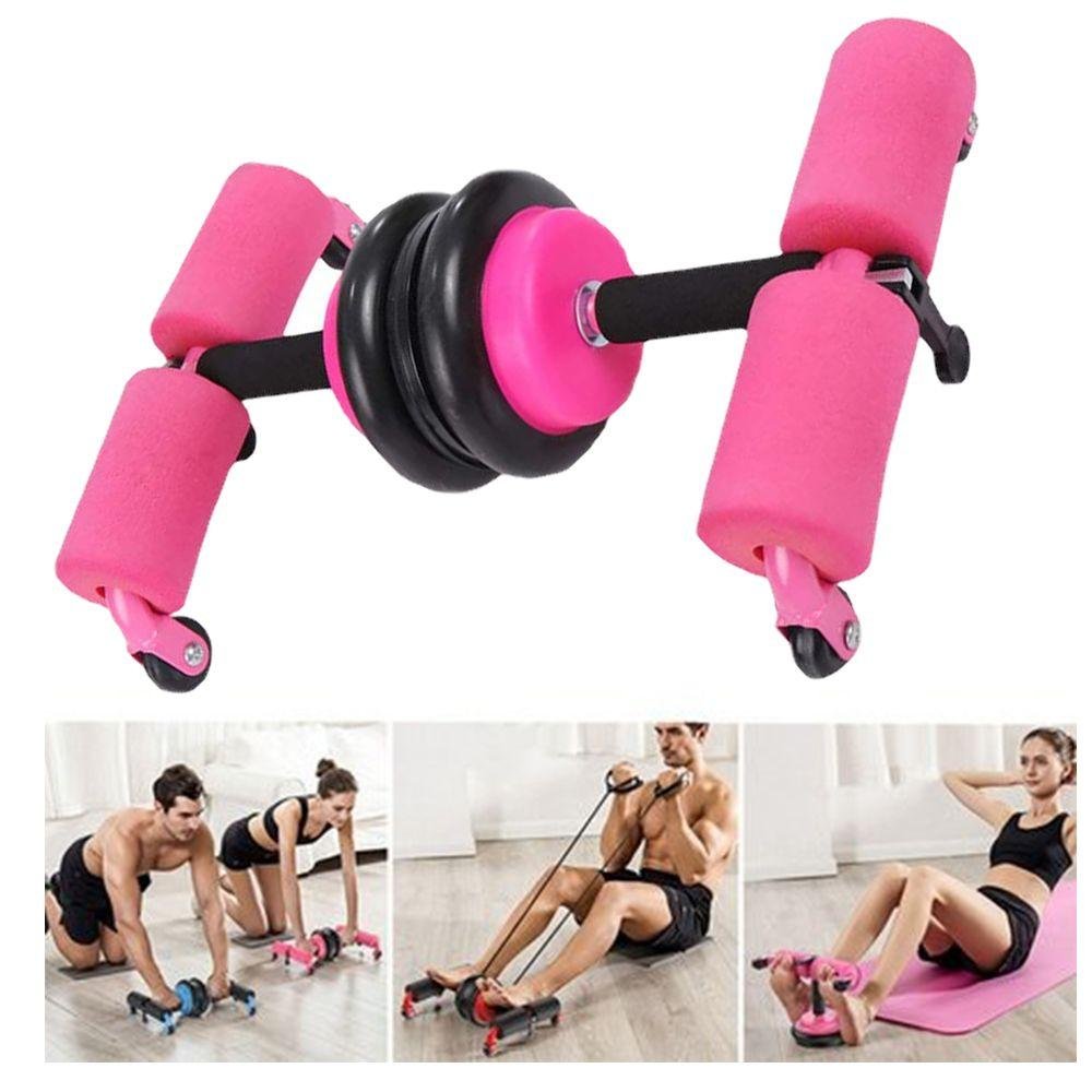 Suporte Abdominal Rolo 2 1 Extensor Rodas Ventosa Exercícios - 2