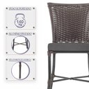 Ver imagem 4 de Cadeira de Jantar Reforçada em Alumínio e Fibra Estofado Impermeavel Turquia 4 Unidades Tabaco