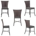 Ver imagem 5 de Cadeira de Jantar Reforçada em Alumínio e Fibra Estofado Impermeavel Turquia 4 Unidades Tabaco