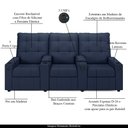 Ver imagem 4 de Poltrona do Papai Reclinável Cinema 3 Lugares Manual Baú Usb Haifa F05 Facto Azul - Lyam Decor
