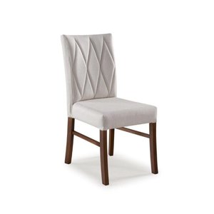 Cadeira Cristal - Acabamento Imbuia - Tecido Premium Cinza