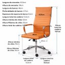 Ver imagem 6 de Cadeira Escritório Ergonômica Presidente Executiva Esteirinha Office Elegance Milano Caramelo
