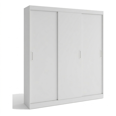 Guarda Roupa Casal Mônaco 3 Portas de Correr 3 Gavetas Branco Formimóveis