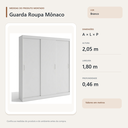 Ver imagem 3 de Guarda Roupa Casal Mônaco 3 Portas de Correr 3 Gavetas Branco Formimóveis