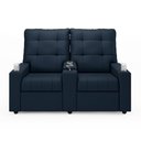 Ver imagem 5 de Poltrona do Papai Reclinável Cinema 2 Lugares Manual Baú Usb Haifa F05 Veludo Azul - Lyam Decor