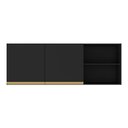 Ver imagem 5 de Armário de Cozinha Aéreo 150cm 2 Portas Veneza Multimóveis V3741 Preto/dourado