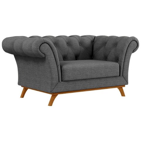 Sofá 150cm 1 Lugar Base Madeira C-416 Cinza Escuro