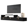 Rack Suspenso Lion Pequeno Painel Parede Quarto Estante Tv:black - 4