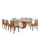 Ver imagem 2 de Conjunto Sala de Jantar Bella 220cm com Vidro Canto Moeda e 8 Cadeiras Bella