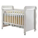 Ver imagem 1 de Berço Americano Mirelle com Colchão Gazin e Cômoda Gaveteiro Ternura Baby Branco Brilho -