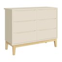 Ver imagem 4 de Cômoda Infantil Classic 6 Gavetas Areia Fosco com Pés Madeira Natural - Reller Móveis Areia
