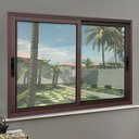 Ver imagem 2 de Janela Alumínio Elite 2 Folhas Moveis 100 x 150 V.Liso Marrom Corten Brimak