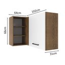 Ver imagem 3 de Armário de Cozinha Aéreo de Canto 1 Porta para linha de 60 cm de profundidade Rustic/Branco Agata Madesa