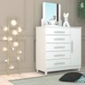 Cômoda Sapateira Lari 1 Porta 5 Gavetas Branco Camarim Tana Decor Vila Rica - 5