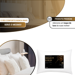 Kit 4 Travesseiros Select Gold 100% Algodão Preenchimento Fibra de Silicone Importada e Antialérgica - 2
