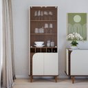 Ver imagem 5 de Cristaleira 2 Portas de Vidro Jurerê Branco/Off White Matte/Nogueira Real