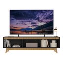 Ver imagem 4 de Rack para Tv até 75 Polegadas 180cm 3 Portas Retrô Multimóveis Mp1102 Preto/madeirado