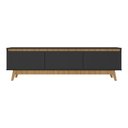 Ver imagem 1 de Rack para Tv até 75 Polegadas 180cm 3 Portas Retrô Multimóveis Mp1102 Preto/madeirado