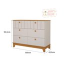 Ver imagem 3 de Cômoda Infantil 100% MDF com 6 Gavetas 120cm Multimóveis Crper-CMO017 Off White/Madeirado