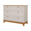Ver imagem 2 de Cômoda Infantil 100% MDF com 6 Gavetas 120cm Multimóveis Crper-CMO017 Off White/Madeirado
