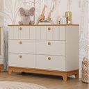 Ver imagem 1 de Cômoda Infantil 100% MDF com 6 Gavetas 120cm Multimóveis Crper-CMO017 Off White/Madeirado