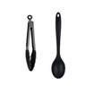 Jogo 2 Peças Colher de 28Cm e Pinça Multiuso de 25,5Cm Preta. - 1