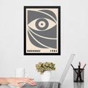 Ver imagem 1 de Quadro Bauhaus Cinza - Bauhaus Eye 45x34cm - com Vidro:moldura Preta