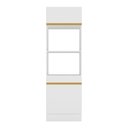 Ver imagem 5 de Paneleiro 2 Portas 63cm com Rodapé para Forno e Microondas Veneza Multimóveis V2116 Branco/dourado