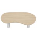 Ver imagem 6 de Mesa para Escritório com Tampo Curvado e Pés Ripados Carvalho/Branco