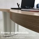 Ver imagem 5 de Mesa para Escritório com Tampo Curvado e Pés Ripados Carvalho/Branco