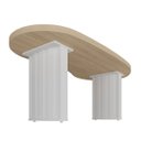 Ver imagem 7 de Mesa para Escritório com Tampo Curvado e Pés Ripados Carvalho/Branco