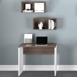 Mesa de Escritório Pé Painel PE25 em MDP 90 x 60 cm Cor Nogueira CasaBlanca e Base Preta - 2