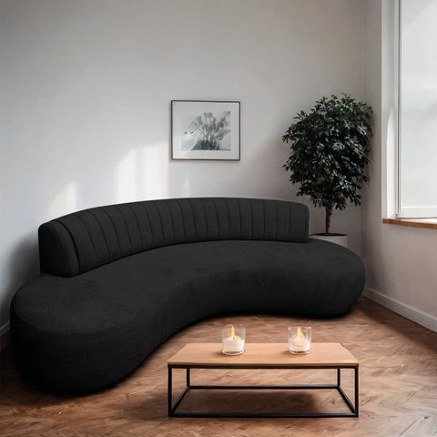 Sofá Orgânico 03 Lugares Sala Estar Celeste 180cm Bouclé