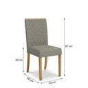 Ver imagem 3 de Kit 2 Cadeiras para Sala de Jantar Estofadas Lira em Madeira Maciça e Linho Cinza Gelo