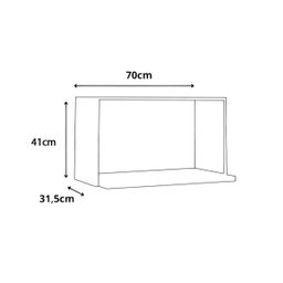 Nicho Aéreo P/ Microondas 70cm Armário Mdf Cozinha Modulada Cor:branco - 2