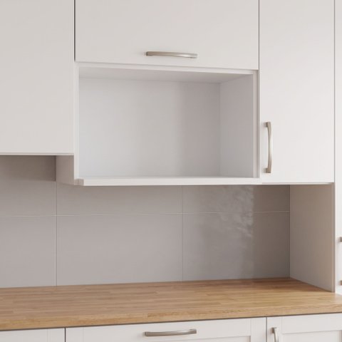 Nicho Aéreo P/ Microondas 70cm Armário Mdf Cozinha Modulada Cor:branco