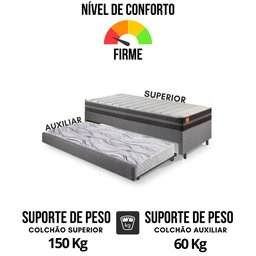 Bicama Box Solteiro Linho  88x188x28 Cm com Colchão Bogota Molas Ultralastic Inducol - 6