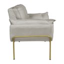 Ver imagem 4 de Kit 2 Poltronas Escritório Base Dourada Suede Bege - Vallisa Decor