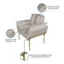 Ver imagem 6 de Kit 2 Poltronas Escritório Base Dourada Suede Bege - Vallisa Decor