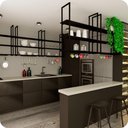 Ver imagem 2 de Prateleira Estilo Industrial Suspensa Teto Cozinha 1.20m PP