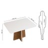 Mesa de Jantar Retangular Tampo Chanfrado Curvo Vanda DJ Móveis Freijó/Off White - 3