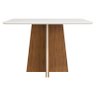Mesa de Jantar Retangular Tampo Chanfrado Curvo Vanda DJ Móveis Freijó/Off White - 1