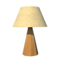 Ver imagem 1 de Abajur de Mesa Facetado 58x40cm Cúpula Algodão Crú e Madeira - Freijó