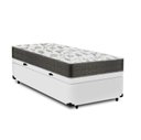 Ver imagem 1 de Cama Box Baú Solteiro Sintético Branco + Colchão Solteiro de Espuma - Ortobom ISO 100