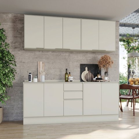 Cozinha Compacta 4 Peças em MDF Fineze Henn Areia