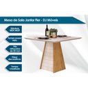Ver imagem 2 de Sala de Jantar Completa Fler Tampo Madeirado C/ Vidro 90x90cm e 4 Cadeiras Zoe Freijo/off White -