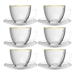 Jogo 6 Xícaras 90ml Café Borda Dourada Graffiato Hauskraft - 2